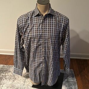 TD Thomas Dean Men’s Extra Large Button Down Dress Dress Plaid Long Sleeve